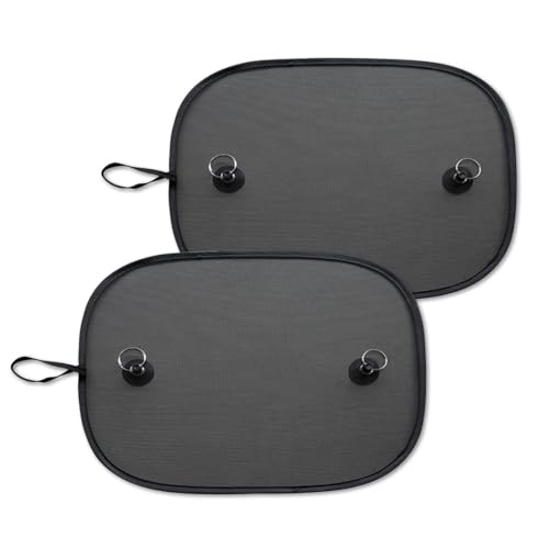 2Pcs Car Window Sun Shade, Suction Cups Cling Side Window Sunshade Cover with a Bag, 30 * 50cm UV Ray Heat Universal Blocking Sun Visor Protection for Vehicle Pet