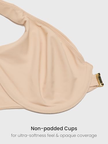DELIMIRA Women's Confishape Front Closure Bras Balconette Plus Size Full Coverage Underwire Unlined Bra3