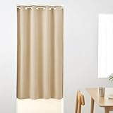 クモリ(Kumori) 間仕切りカーテン 遮光度99.99% 断熱防寒 のれん 暖簾 ハトメ仕様 目隠し 突っ張り棒 ドアカーテン 無地 厚手 保温 防音 遮熱 省エネ 洗濯可能 北欧 階段 玄関 キッチン リビング 出入り口 ロング (幅100cm×丈180cm・1枚組 ベージュ)