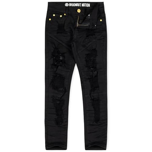 Ripped Twill Boys Jeans (White) by Argonaut Nations