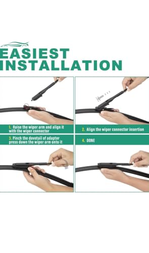 Image of AWB Front Wiper Blades Compatible with Fiat Punto, Linea,Avventura,Urban Cross Exact Fit (Pack of 2)
