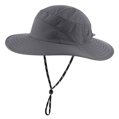 Image of Connectyle UPF 50+ Wide Brim Sun Hat for Men Women UV Protection Bucket Hats Outdoor Breathable Safari Hat for Fishing Hiking