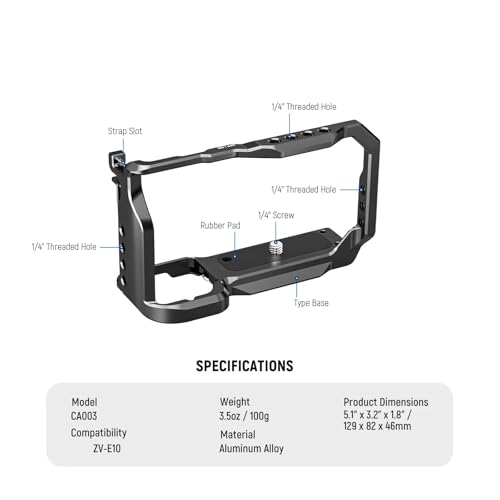 Cage Sony ZV-E10 en aluminium pour fixer un micro et flash externe - 4