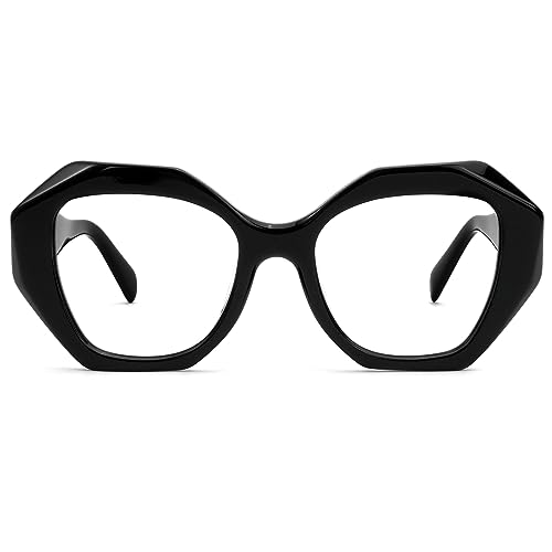 Image of Zeelool Stylish Oversized Geometry Glasses Blue Light Blocking for Women Men Cali ZJGA351954-01 Black