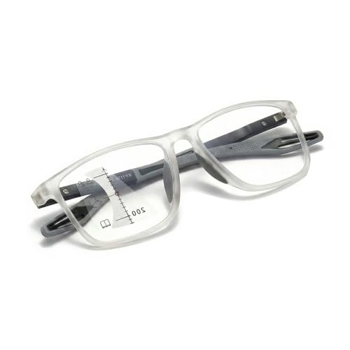 Genérico Gafas de Lectura Fotocromáticas Progresivas, Filtro Anti luz Azul para Ordenador y Sol, Lentes Multifocales TR90 Resistentes, Gafas de Presbicia para Hombre y Mujer(Transparente,1.00 x)