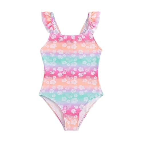 Traje de baño para niñas tipo bikini infantil de una pieza con estampado para playa