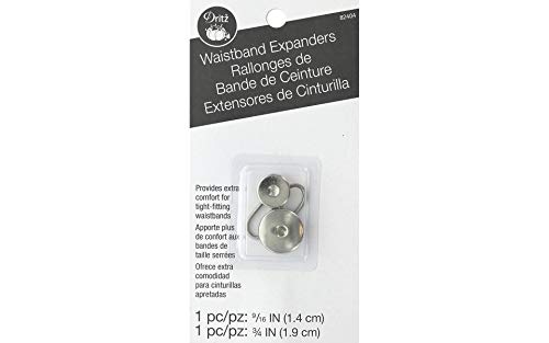 Dritz Clothing Care Bunddehner Knopf-Erweiterer, Silber, Assorted, 2 Cover