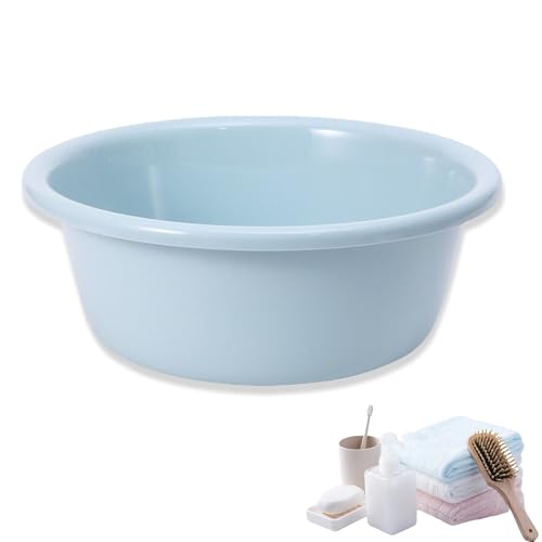 Round Plastic Wash Basin, Portable Dish Tub Multi Purpose Basin Laundry Wash Tub Round Cleaning Pail Household Tub for Kitchen Bathroom