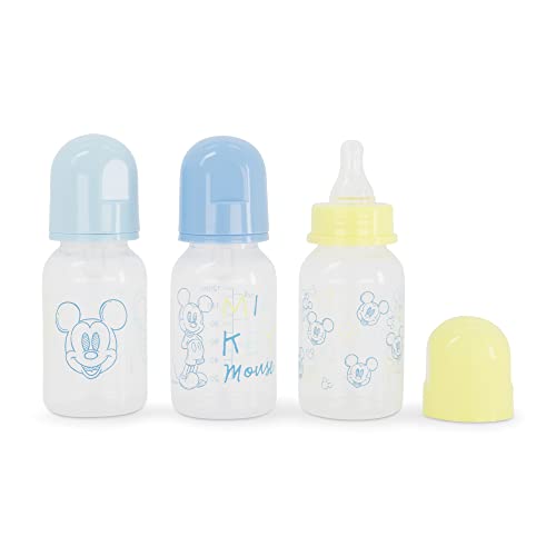 Image of Baby Bottles 5 oz for Boys and Girls| 3 Pack of Disney Sketch Mickey Infant Bottles for Newborns and All Babies | BPA-Free Plastic Baby Bottle for Baby Shower