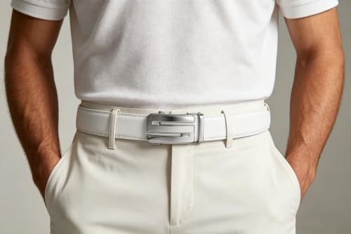 Image of Men's Belt, Ratchet Dress Casual Belt with Adjustable Automatic Buckle Trim to Fit