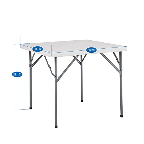 Naomi Home 5 Piece Folding Table And Chair Resin Square Folding Card Table Foldable Plastic Table Portable Tables And Chairs Square Fold Up Table For Kitchen Dining Room Outdoor Camping – White #TOP1
