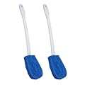 Lola Products Bath & Toilet Bowl Scrubber Brush w/Comfort Handle & Hang Hole. Non-Scratch, Removes Rings w/Scrubbing Pad, 2 Pack