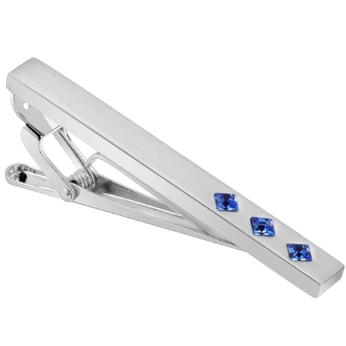 Silver Tie Clip, 2.2 Inch Tie Clips for Regular & Skinny Ties, Unique Mens Tie Bar & Clasp for Wedding, Anniversary, Business, Professional & Gifts