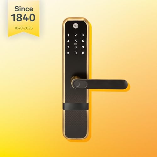 Image of Yale Zuri Smart Door Lock | Fingerprint, PIN, RFID, Manual Key | Bluetooth Digital Smart Lock with Yale Home App Access | 3 Year Warranty | Antique Bronze