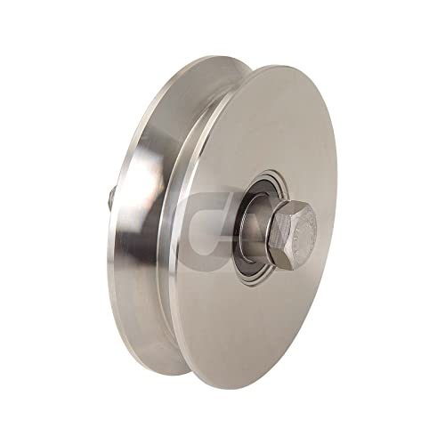  Ruota 2 cuscinetti gola V INOX Tubolare 50 407IX.140