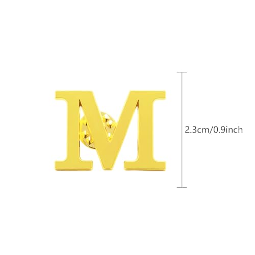 Image of 10Pack A-Z 26 Letters Pins Brooches Silver Plated Metal Broaches Pins-GOLD Initial Breast Brooch pin Tack Name Personalized Gifts for Women Men