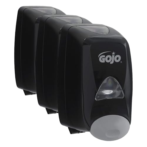 Image of GOJO FMX-12 Push-Style Foam Soap Dispenser,Black,for 1250 mL FMX-12 Foam Soap Refills - 5155-06,(Pack of 3)