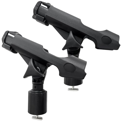 LBW Kayak Fishing Rod Holder Track Mount, Universal T-Shaped Screw Mounted on Rail for Kayak, Canoe, Boat Fishing Rod Holder, Kayak Pole Holder No Track 2 Pack