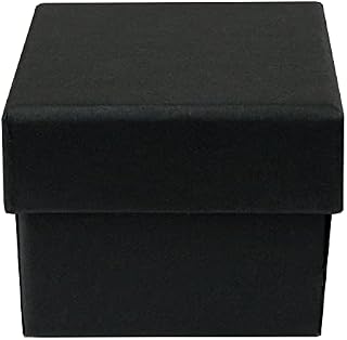 Emartbuy Set of 24 Brown Square Cardboard Jewellery Ring Boxes, Gift Box for Anniversaries, Weddings, Birthdays Size - 5 cm x 5 cm x 4 cm