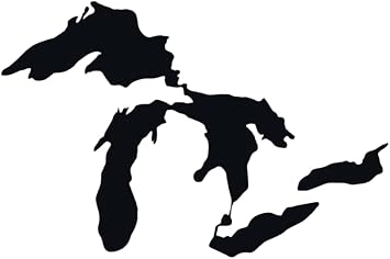 Great Lakes Sticker Michigan Car Decal Premium Heavy-Duty Waterproof Vinyl for Bumpers, Windows, Laptops, Water Bottles or Coolers Black, 4.75" Wide