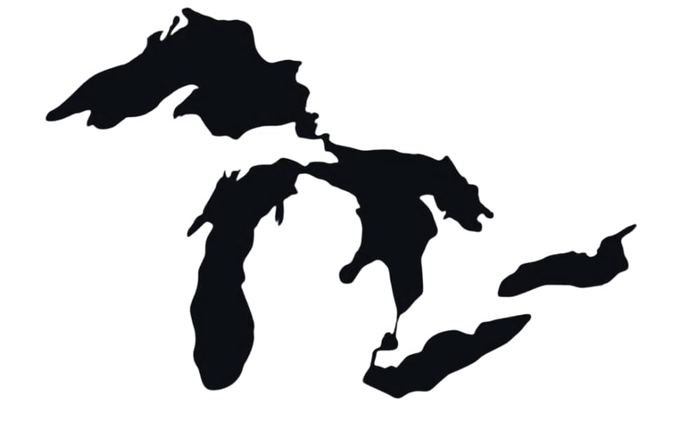 Image of Great Lakes Sticker Michigan Car Decal Premium Heavy-Duty Waterproof Vinyl for Bumpers, Windows, Laptops, Water Bottles or Coolers (Black, 4.75 inch Wide)