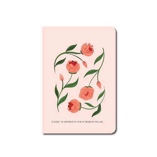 Image of FACTOR NOTES A6 Notebook (Be Weird, Be Happy) | Ruled, 160 Pages, 90 GSM Thick Paper | Cute Aesthetic Notebook for Women