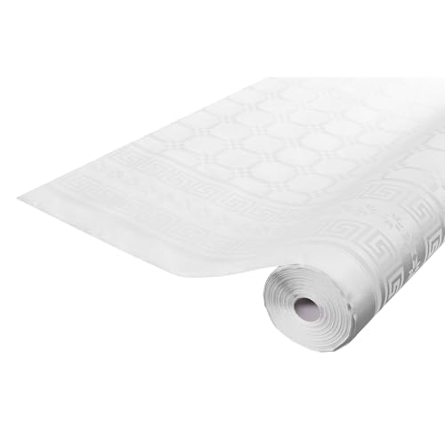 Pronappe - Réf. R480001I - 1 Nappe jetable papier damassé en rouleau 100 M de long X 1,18 M de large - Papier damassé au motif universel chic et classique - Couleur...