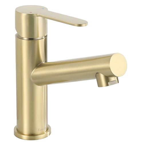 Tondiy Wasserhahn Bad Gold Matt, Edelstahl Waschtischarmatur mit Auslauf...