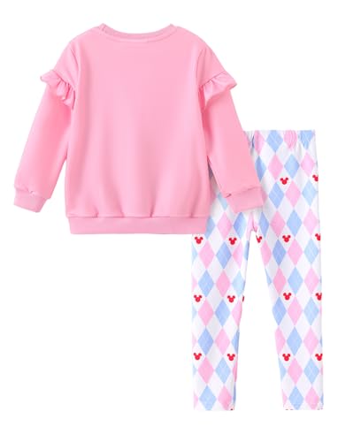 Image of Disney Frozen Minnie Mouse Stitch Princess Fall Toddler Girl Outfit 2 Piece Girl Clothes Long Sleeve Sweatshirt and Leggings