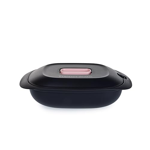 Tupperware Micro-Gourmet Behälter Thermo Duo 1 3 l schwarz rosa Mikrowellen-Behälter Lebensmittelbehälter