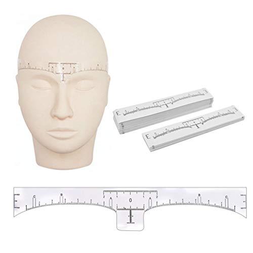 UQUABESO Disposable Eyebrow Ruler Sticker Makeup Tool, 50Pcs