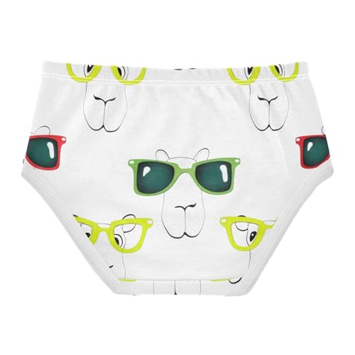 Cool Llama Faces White Girls Underwear Toddlers 2t Cotton Little Girl Panties Cartoon Kids Undies Briefs2