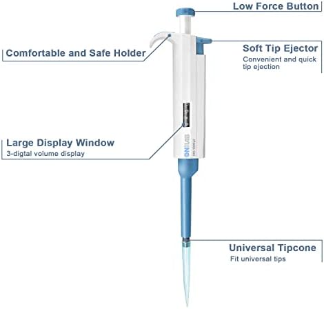 ONiLAB Lab Micro Pipette, Adjustable Volume Single Channel Pipette, 200-1000ul