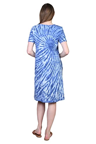 Image of LA CERA Women's Cotton Knit Summer A-Line Dress with Side Pockets