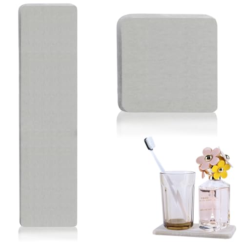 VIDSTW 2 Pièces Pierre Absorbante Evier Séchage Rapide Tapis Diatomite Cuisine 8x8cm, 30x8cm Tapis de Bain Diatomite Antidérapant Design Biseauté pour Lavabos Bords de Baignoire Douches
