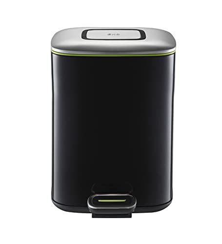 Image of Obsessions Stainless Steel Step Dustbin With Fingerprint Resistant, 6 Litres, Black