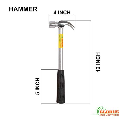 Globus 850 Steel Hand Tools Combo, Multicolor, Pack of 2 (Pipe Wrench, Hammer)