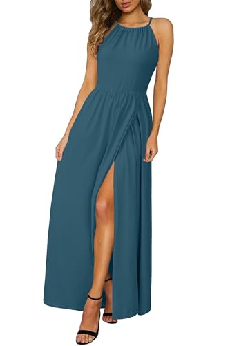 Image of KILIG Women's Summer Floral Beach Flowy Split Maxi Long Dresses