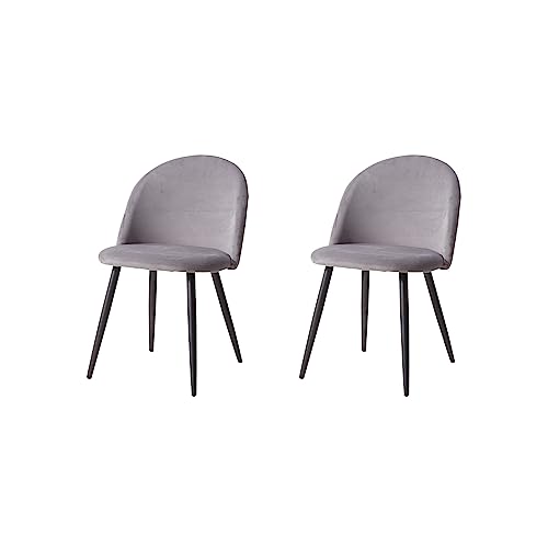 Grandca Home Juego De 2 Sillas De Comedor De Terciopelo, Sillas De Cocina Con Cojín De Asiento De Terciopelo Suave, Sillas De Comedor Laterales Tapizadas Para Sala De Estar, Gris Grandca Home Juego De 2 Sillas De Comedor De Terciopelo, Sillas De Cocina Con Cojín De Asiento De Terciopelo Suave, Sillas De Comedor Laterales Tapizadas Para Sala De Estar, Gris