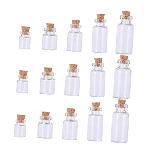 OSOLADY 50 Pcs Glass Test Tube Bottle Sample Seal Bottles Sample Bottle Condiment Jar Mini Seal Bottles Reagent Container Mini Jar Mini Sealing Bottle Laboratory Mini Bottle Tiny Jars Cork