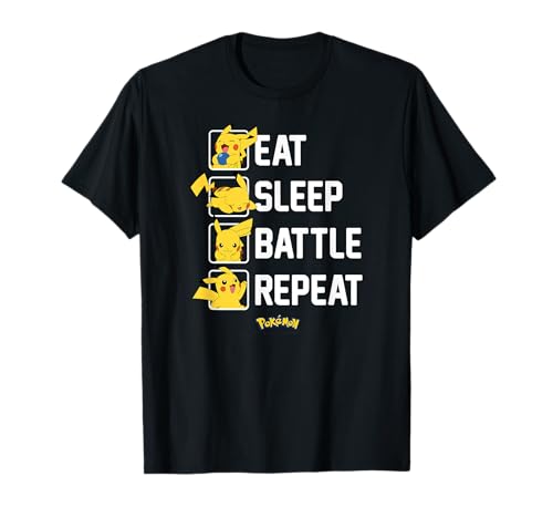 Pokémon - Eat Sleep Battle Repeat Pikachu T-Shirt