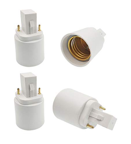 4�Z�b�g E-Simpo G24d-E26/E27 �����ϊ��A�_�v�^,2P 21.8mm, G24d�\�P�b�g��LED�����v�����t����, �o�C�p�X�o���X�g���K�v�ł�