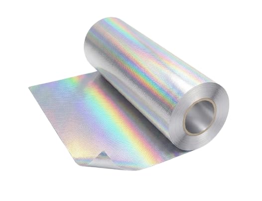 Premium Holographic Vinyl Roll Self-Adhesive Iridescent Film for Crafts, Cricut, Silhouette & DIY Decals - Multi-Pattern Variations (Plain Silver Rainbow)-image-8