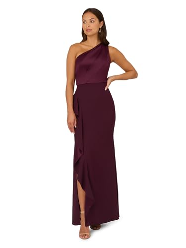 Adrianna Papell Women's One Shoulder Satin Crepe Gown
