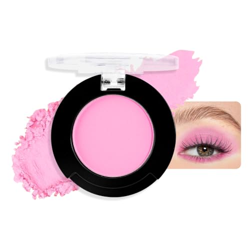 FeiCuiYun Monochrome Pressed Matte Eyeshadow Palette, Matte Pink Pressed Eyeshadow