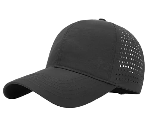 Gelante Men Women Waterproof Quick Dry Baseball Cap Run Hats Mesh Lightweight for Outdoor Sports QD1250-1PC-Black
