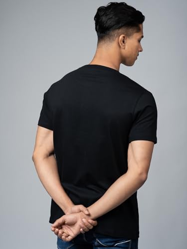 Image of T-Shirt for Men - 100% Cotton Ladakh Motorcycle Rider Half Sleeve Round Neck Graphic Print | Regular & Oversized Fit | 180 /220 GSM | S-5XL | Black, Navy Blue, Olive, Red, White
