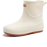 Vagbalena Bottes de pluie courtes pour femmes et chaussures de pluie imperméables en plein air pour jardin Bottes courtes imperméables pour femmes (Beige,40)