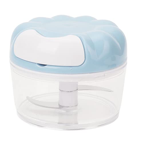 Garlic Chopper Mini Manual Hand Food Chopper, Manual Food Processor Vegetable Chopper, Onion Cutter for Veggies, Meat, Ginger, Peppers, Fruits (Blue)