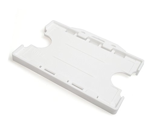 Customcard ltd® Double Sided ID Card Holder Two Sided Badge Holder White (Pack of 1)